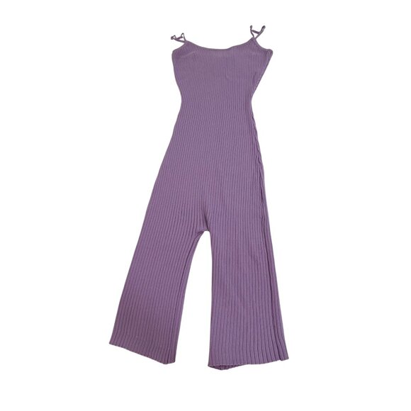 Daisy Women’s Ribbed Romper S Lavender Unitard Scoop Neck Spaghetti Straps Dance - Picture 6 of 11
